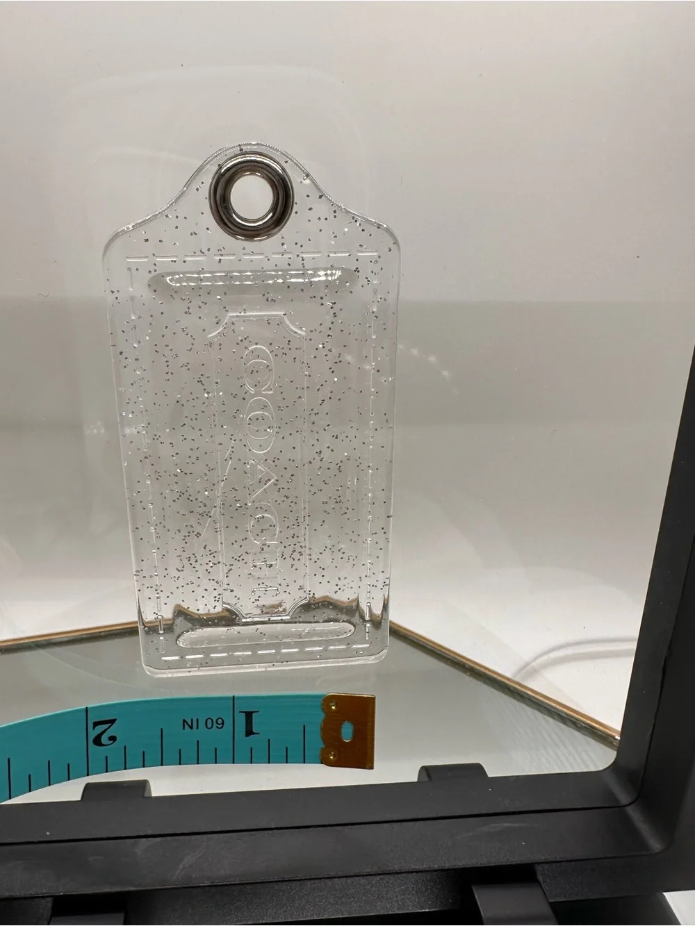 COACH Poppy Clear sparkle Luggage Tag - Clear